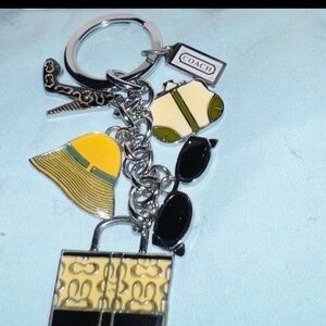 Coach Women's Vintage Keychain with Yellow and Black Charms